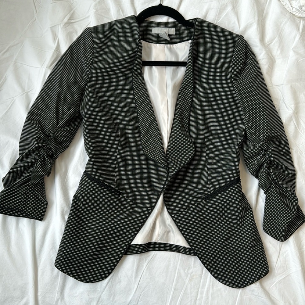 Micro dot cropped blazer US 6